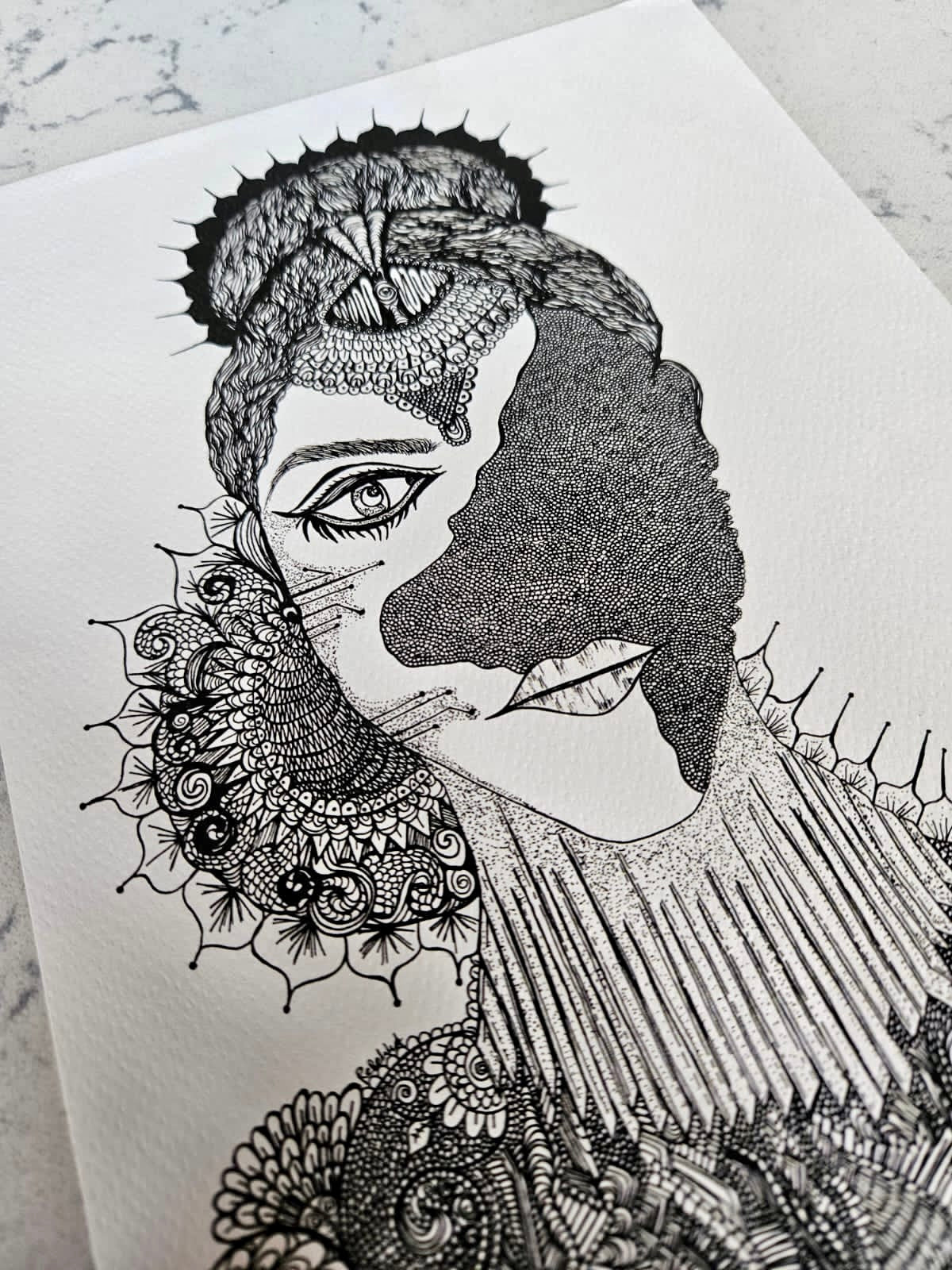 Indian Woman Series HER - Portrait 1 - Art Print