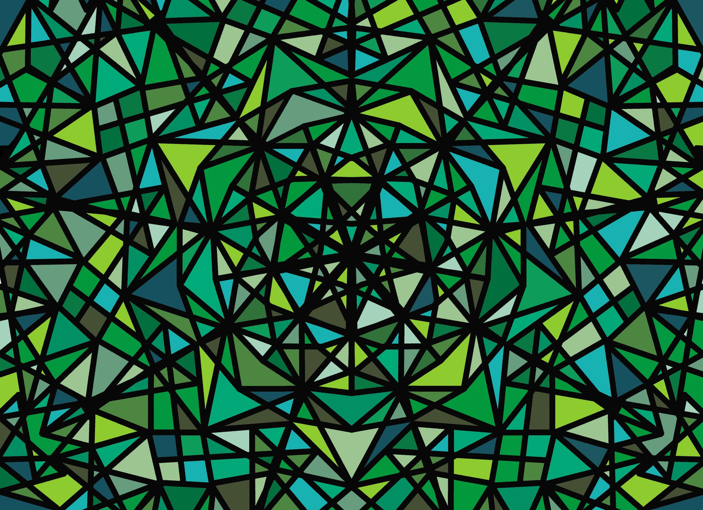"Green Stained Glass" - Art Print