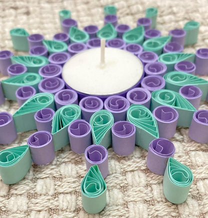 Quilled Diya (Light purple and blue)