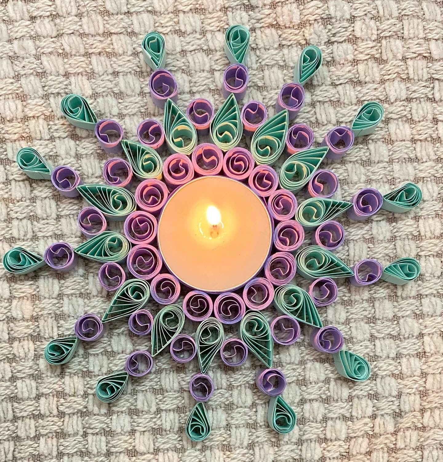 Quilled Diya (Light purple and blue)