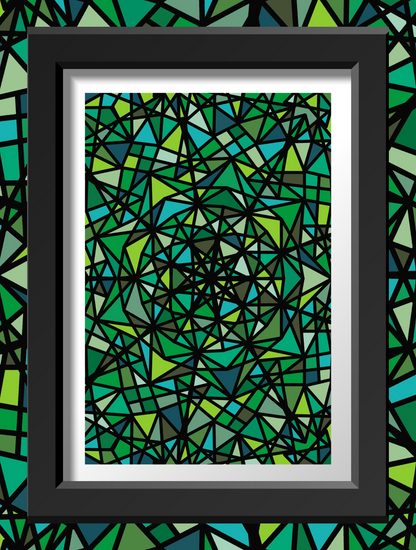 "Green Stained Glass" - Art Print