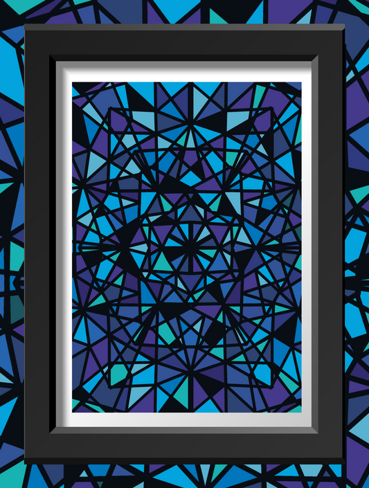 "Blue Stained Glass" - Art Print