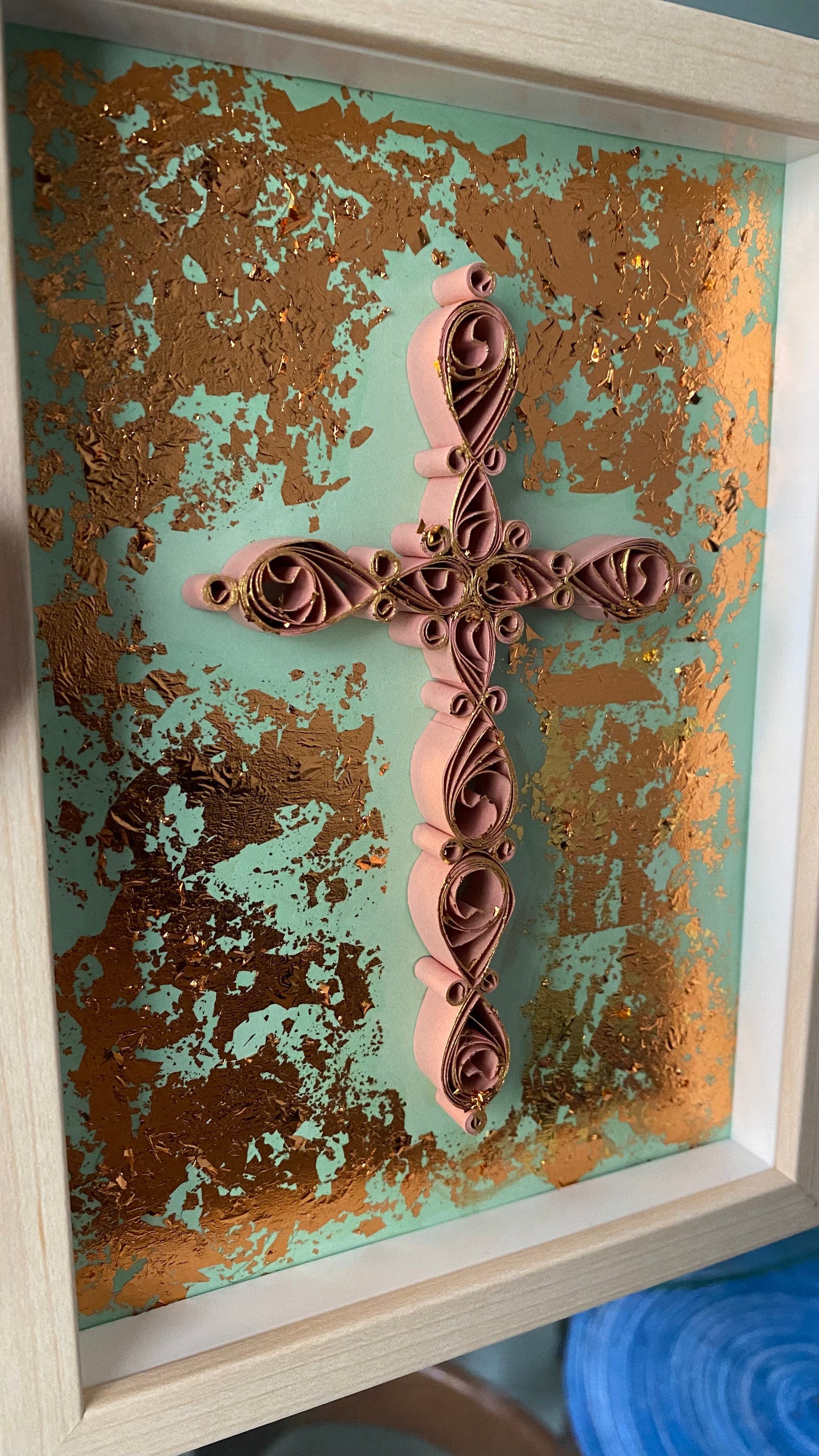 Quilled Gold Leaf Cross