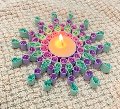 Quilled Diya (Light purple and blue)