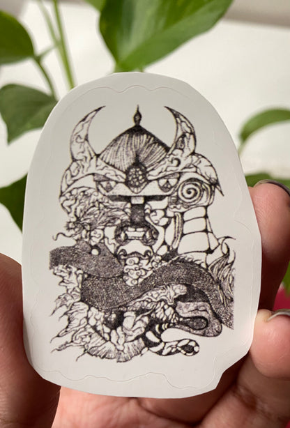 Samurai & Dragon Sticker