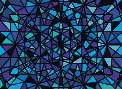 "Blue Stained Glass" - Art Print