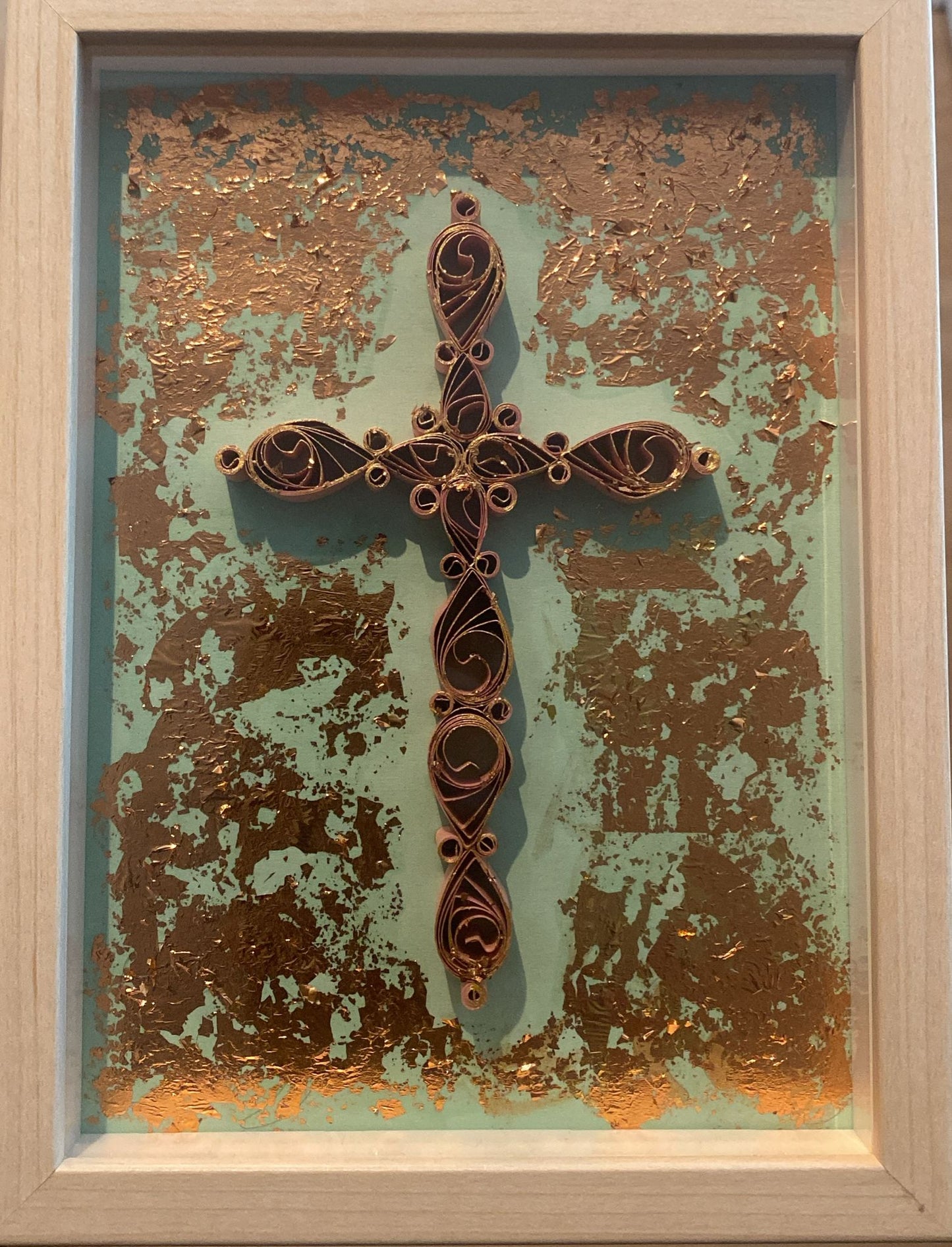 Quilled Gold Leaf Cross